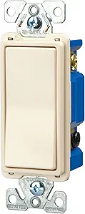 EATON Wiring 7504LA 15-Amp 120/277-volt Standard Grade 4-Way Decorator Switch with Back, Push and Side Wiring, Light Almond