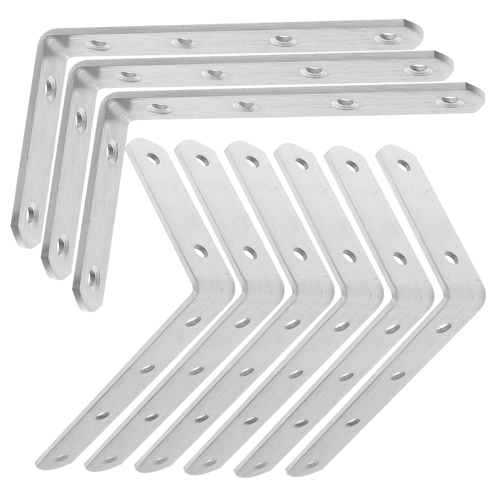 DOITOOL 10 Stück Teiliges Edelstahl Winkelverbinder Metallhalterung mit Schrauben Stabile Regalhalter Wandhalterung für Holzregale Möbelreparatur und Verstärkung