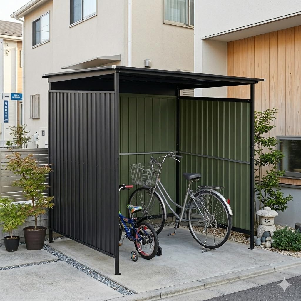 Amazon | スチールサイクルハウス L166×W170×H200cm 自転車ガレージ