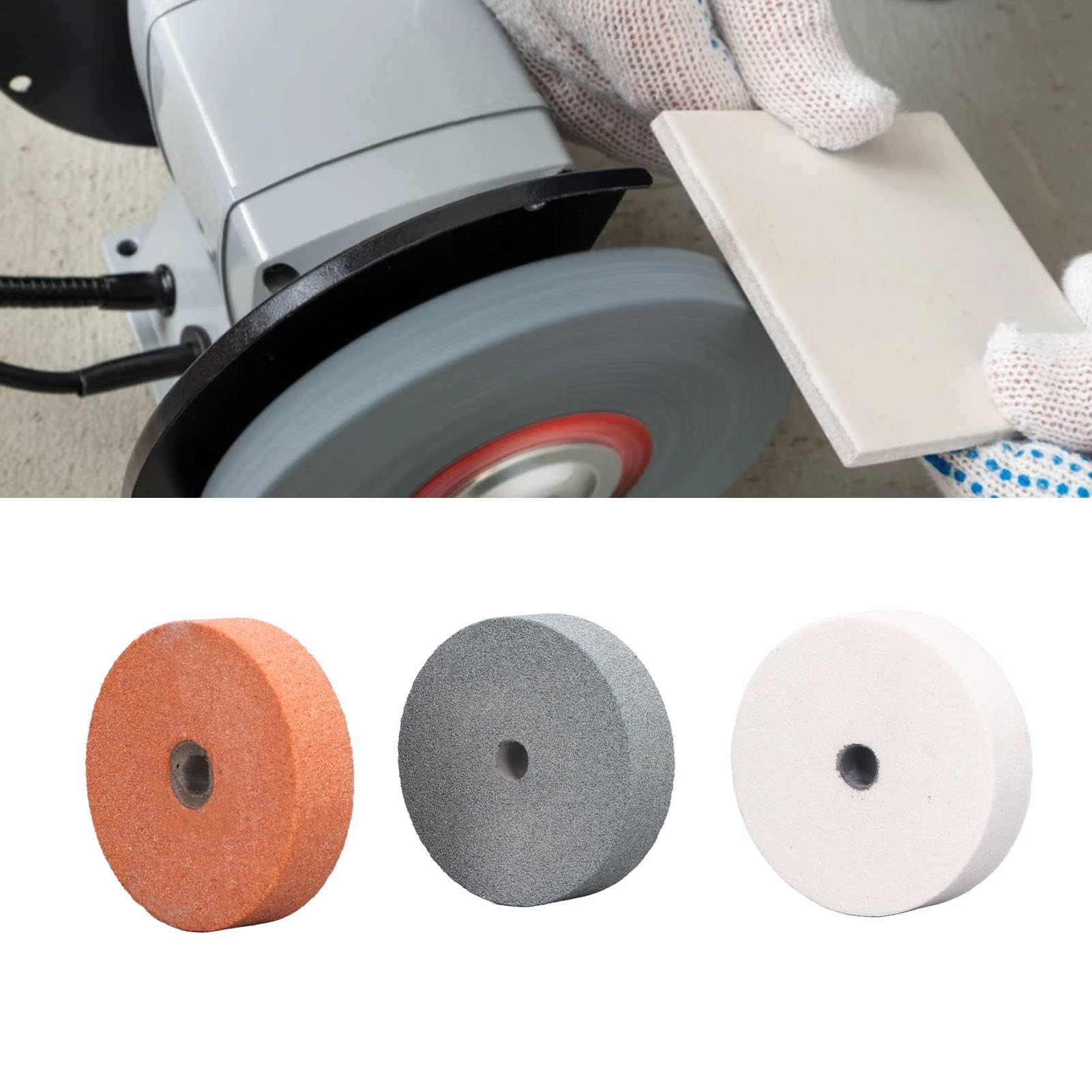 3PCS Mola in Carburo di Silicio Smerigliatrice Lucidatrice Ruota di Ricambio Affilatura Lucidatura Tool Set Kit 75 * 10 * 20mm per la Lucidatura di Metallo Ceramica Marmo Lavorazione Del Legno