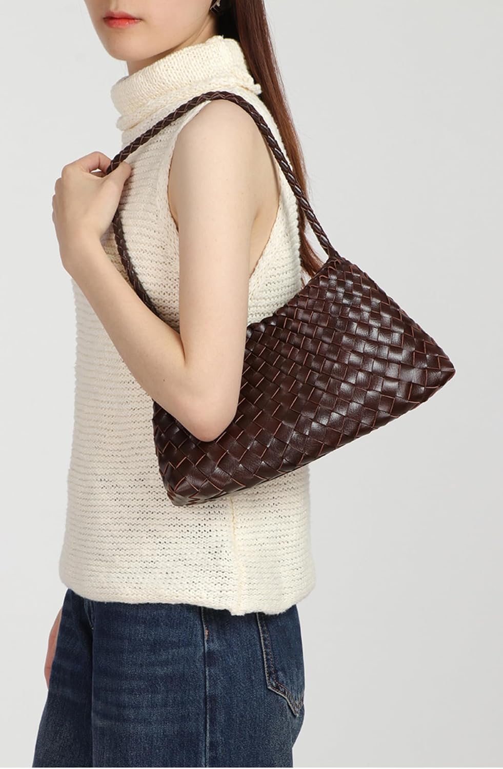 2 Pcs Slouchy Woven Hobo Bags Women Trendy Underarm Crossbody Shoulder Bag Summer Beach Travel Bag Bucket Tote Handbag