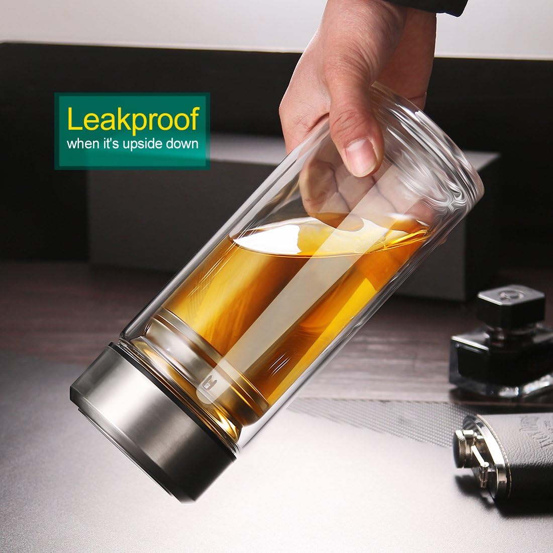 ONEISALL 耐熱ガラス水筒