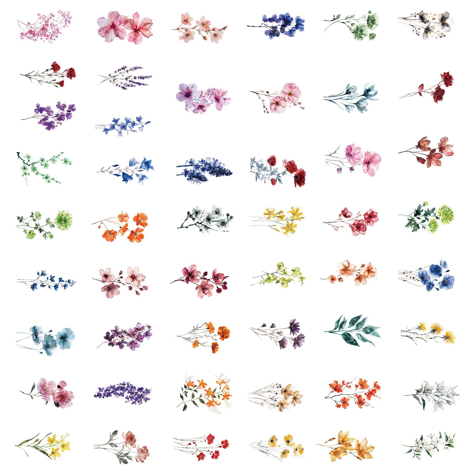 Flowers Scrapbooking Sticker Decorative Lovely Reward Plant Label for Envelopes Greeting Card Plant