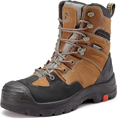 ROCKROOSTER Woodland AK869 - Botas de trabajo impermeables para hombre, para paisajismo, mantenimiento, transporte y servicios públicos, puntera