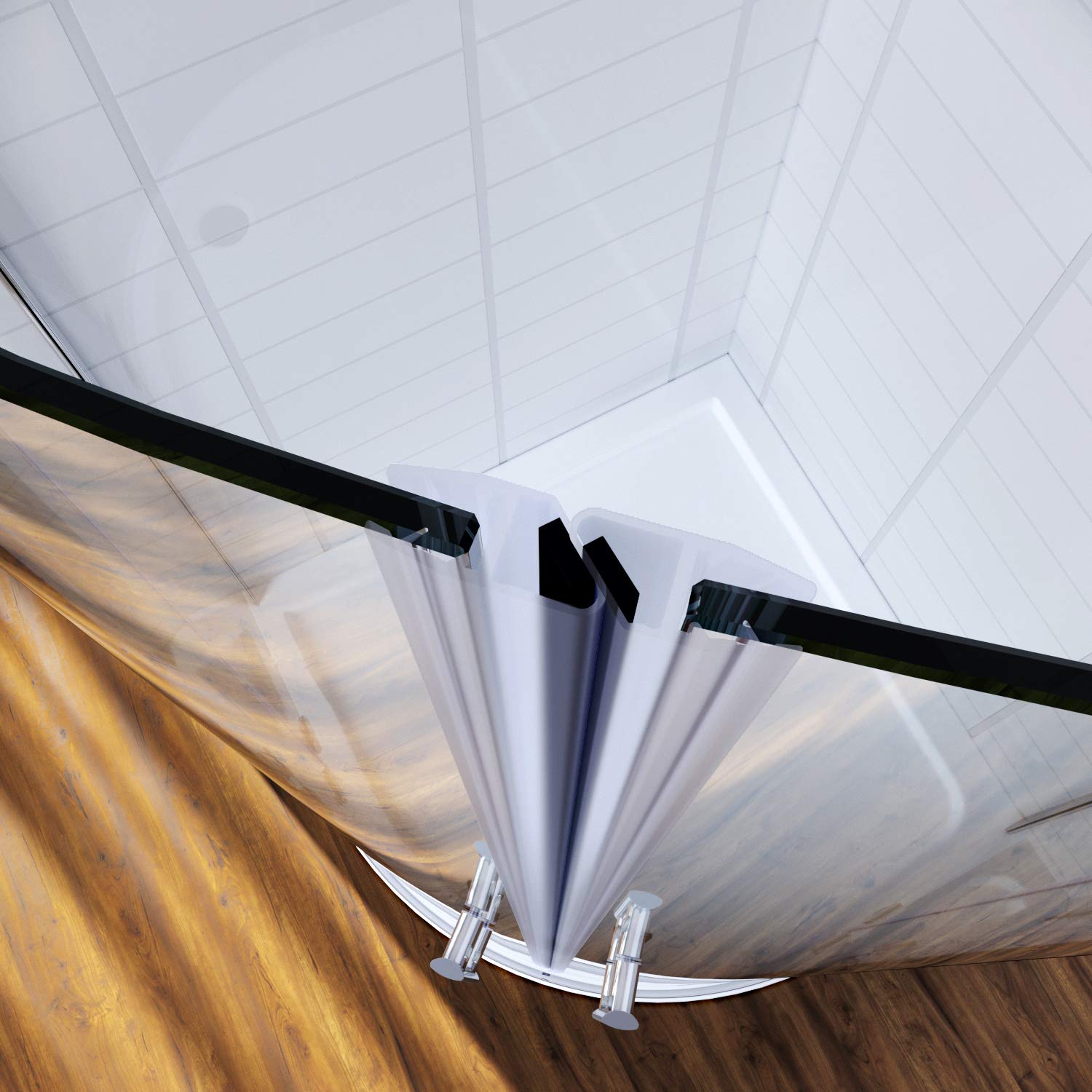 ELEGANT 900 x 900mm Quadrant Shower Enclosure Pivot Hinge 6mm Glass