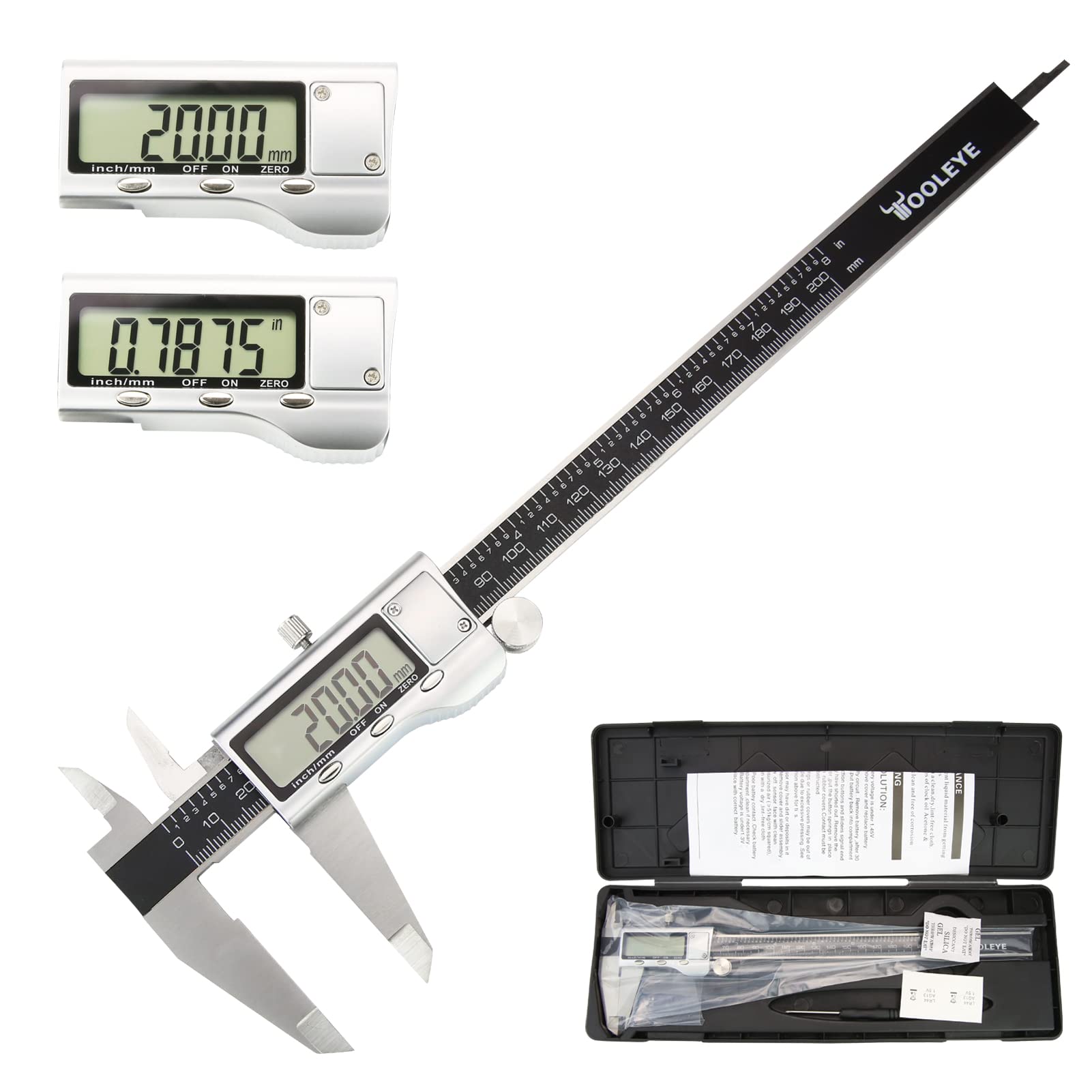 Electronic Digital Vernier Caliper 150mm, Stainless Steel Measuring Tool Large Lcd Display Inch Metric Conversion Precision Measurement Workshop Diy - View #13