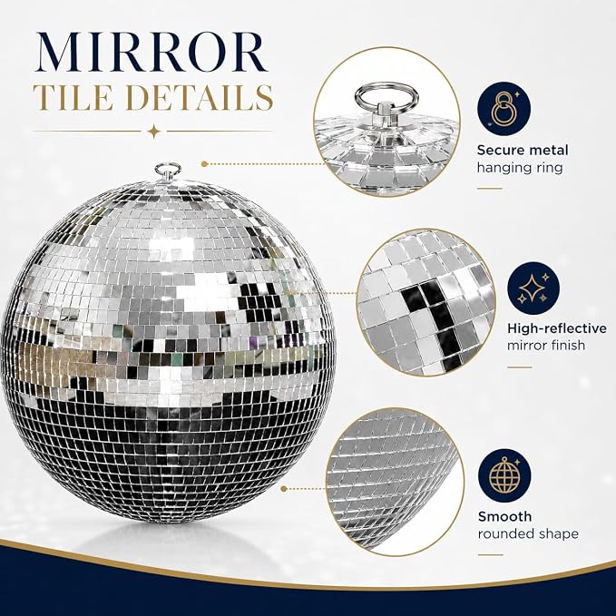 Bola espejada disco de 16 pulgadas para decoración miniatura 3
