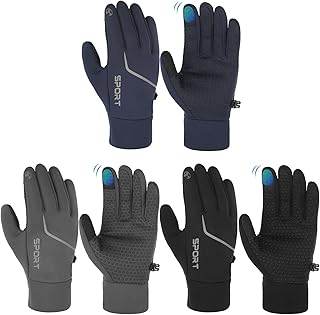 Value 3-Pack Thermal Lightweight Running Glove Liners with Touch Screen