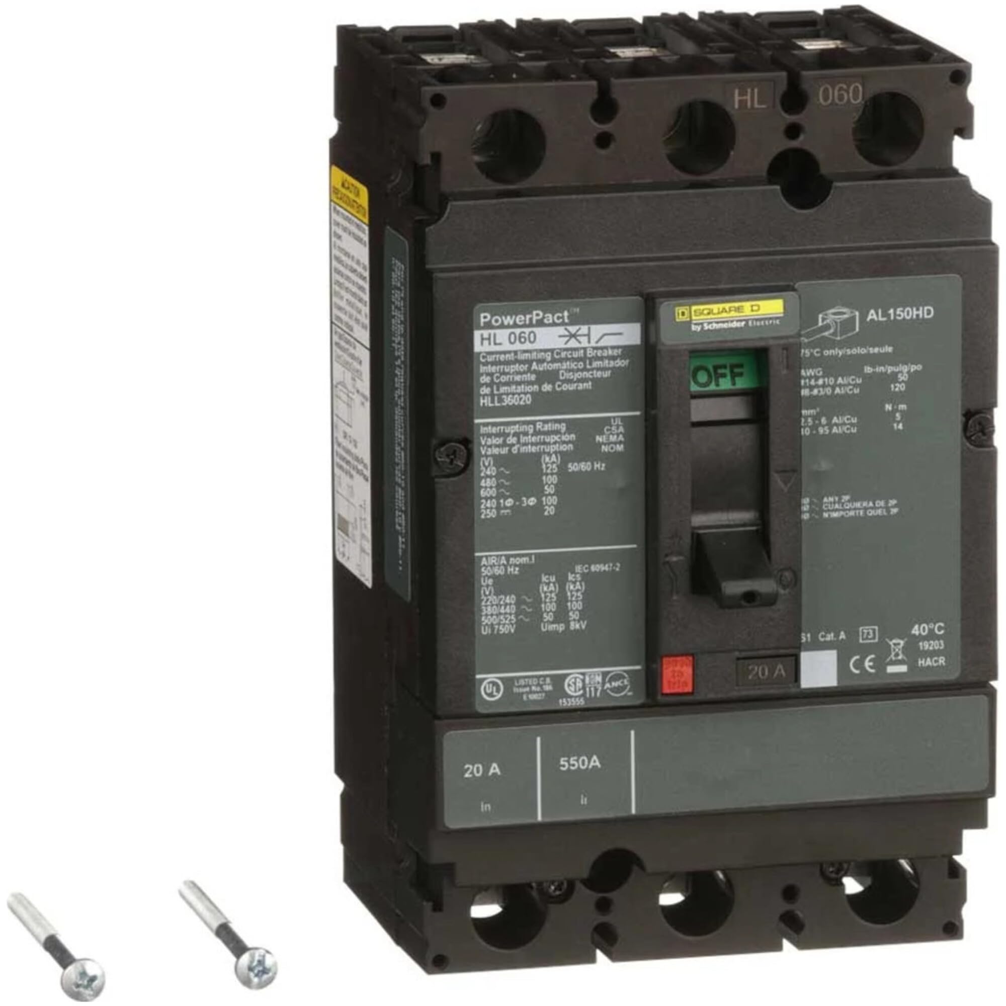 Image of Schneider Electric HLL36020 Molded Case Circuit Breaker