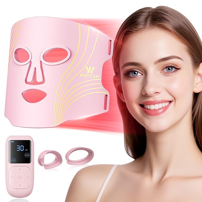 WAYCOM Red Light Therapy Face Mask with 4 Modes
