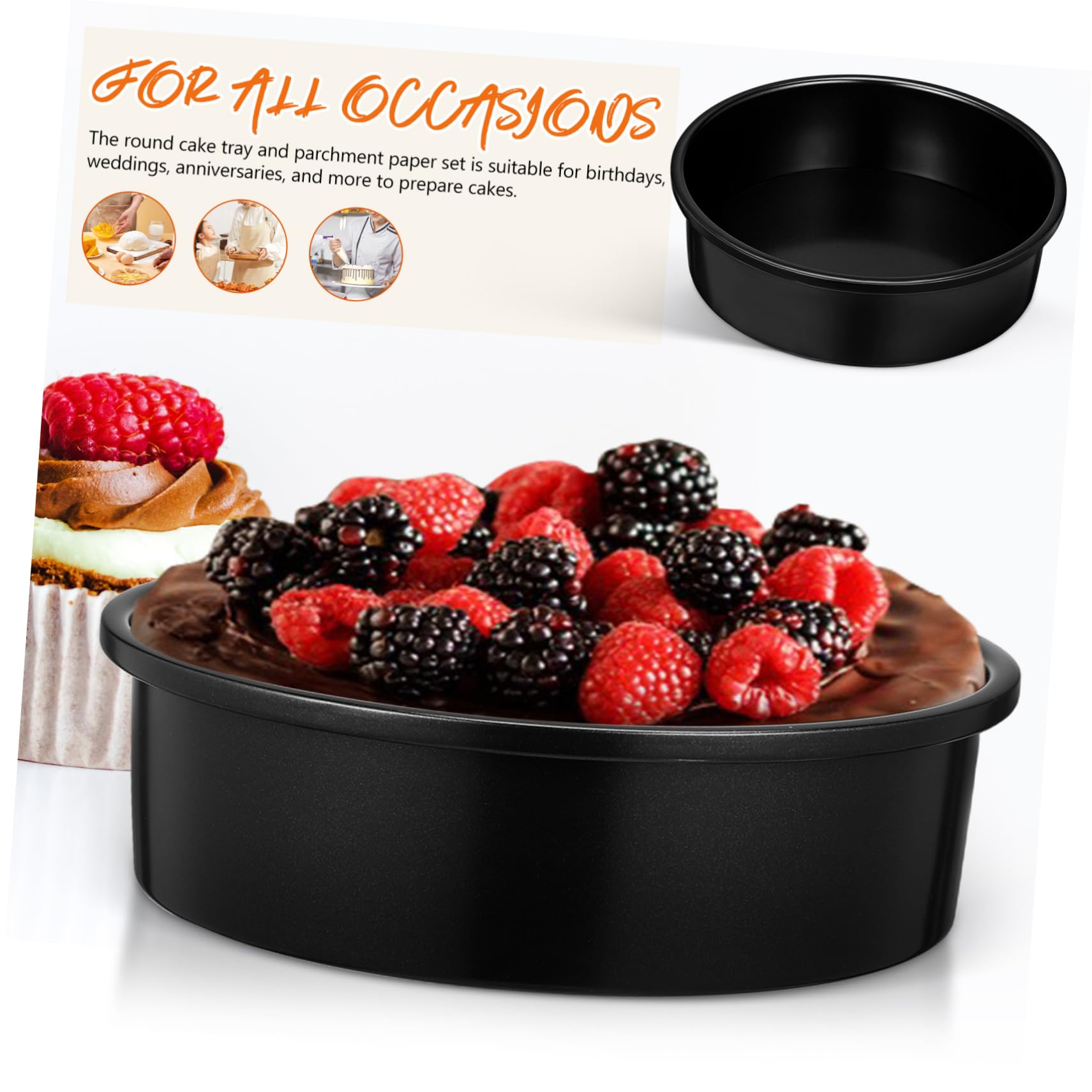 SOLUSTRE 3 Piezas Moldes Redondos para Tartas de Horno Antiadherente para Repostería y Profesional