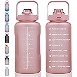 ST-YIBEN 100oz Large Motivational Water Bottle with Time Marker,Leakproof & BPA Free 3 Liters Big Gallon Water Bottle with Straw & Handle Tritan Frosted Water Jug for Women Men to Fitness,Gym,Sports