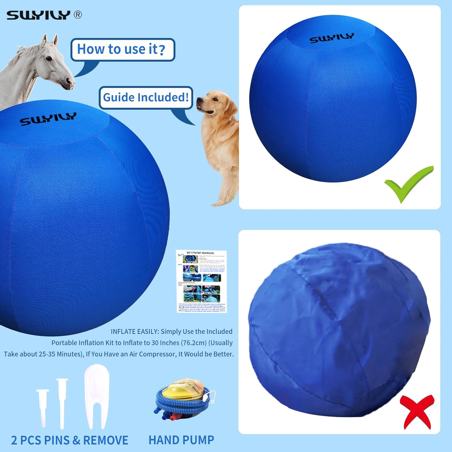 Horse Ball 40inch - Extra Large Toy for Adult Horses, Ideal for Pasture & Indoor Stall Boredom Relief