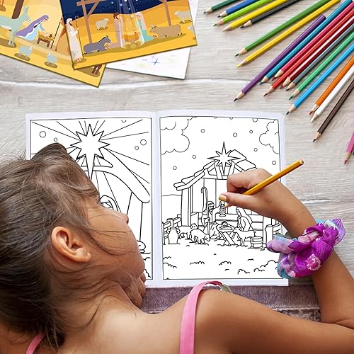 Miniatura 5 de 32PCS Christmas Nativity Party Coloring Books Bulk for Kids Mini DIY Drawing Book Set for Nativity Party Favors Religious Christmas Gifts Party
