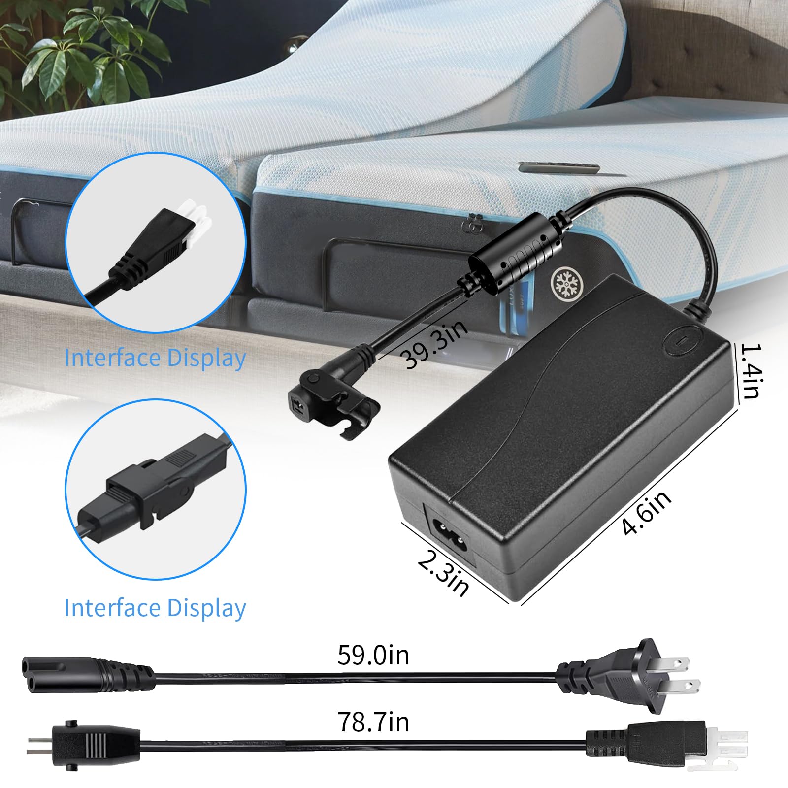Sealy Adjustable Adjustable Bed Base Replacement Power Cord Parts ...