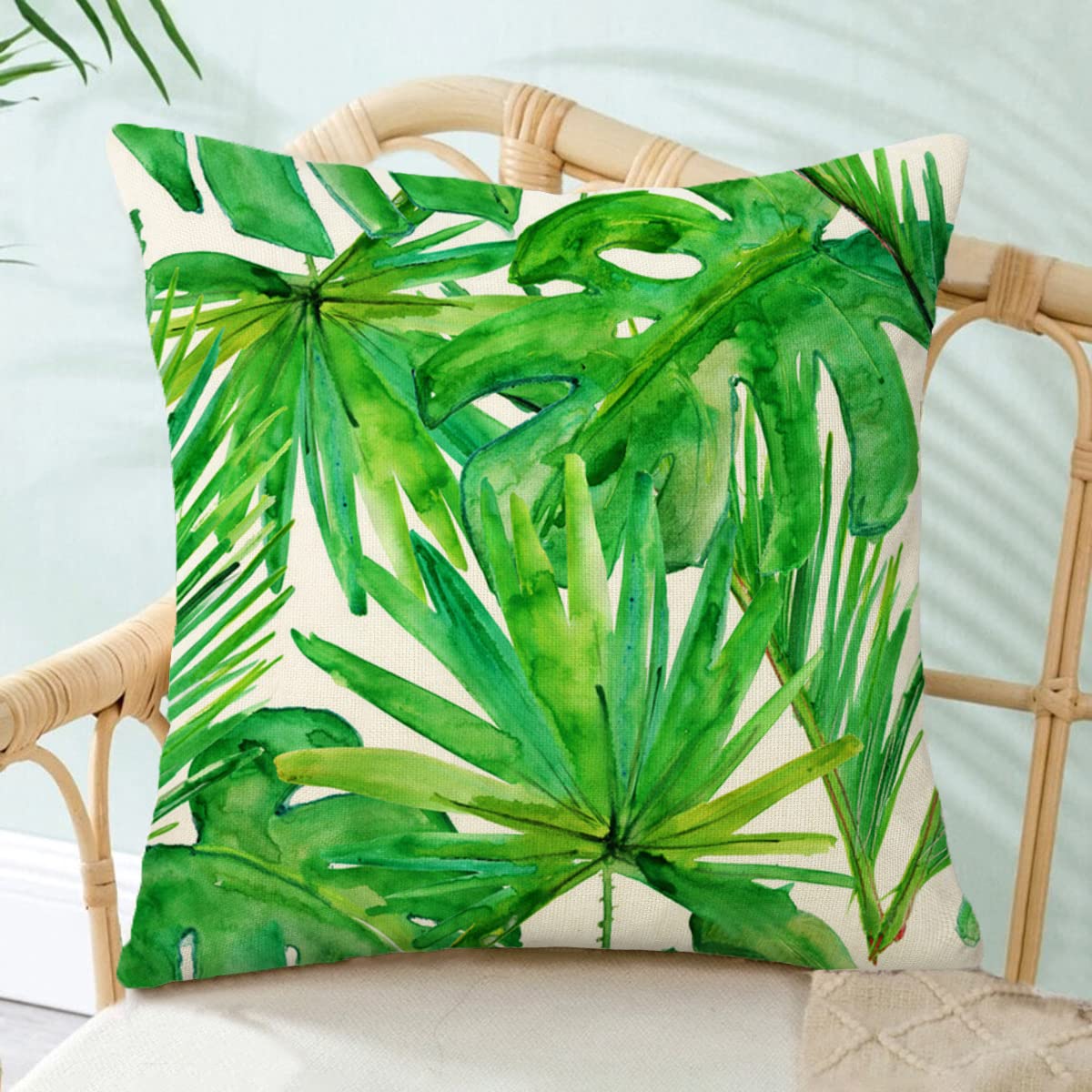 HUASHUZI cuscini impermeabili da esterno divano 40 x 40 cm verde foglia giardino balcone arredo copricuscino impermeabile cuscino decorativi soggiorno camera da letto accessori