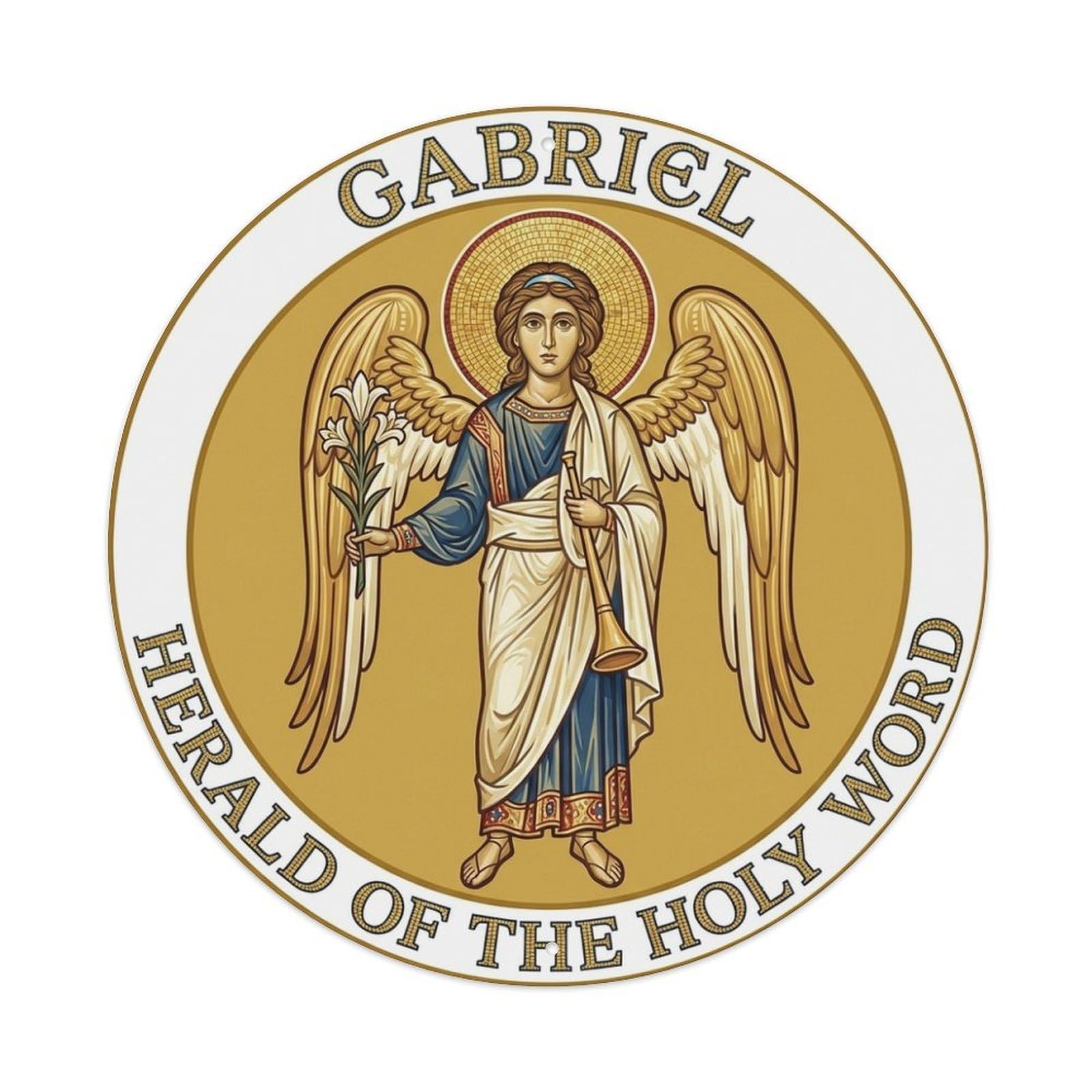Herald of The Holy Word Annunciation Archangel Gabriel Metal Tin Sign