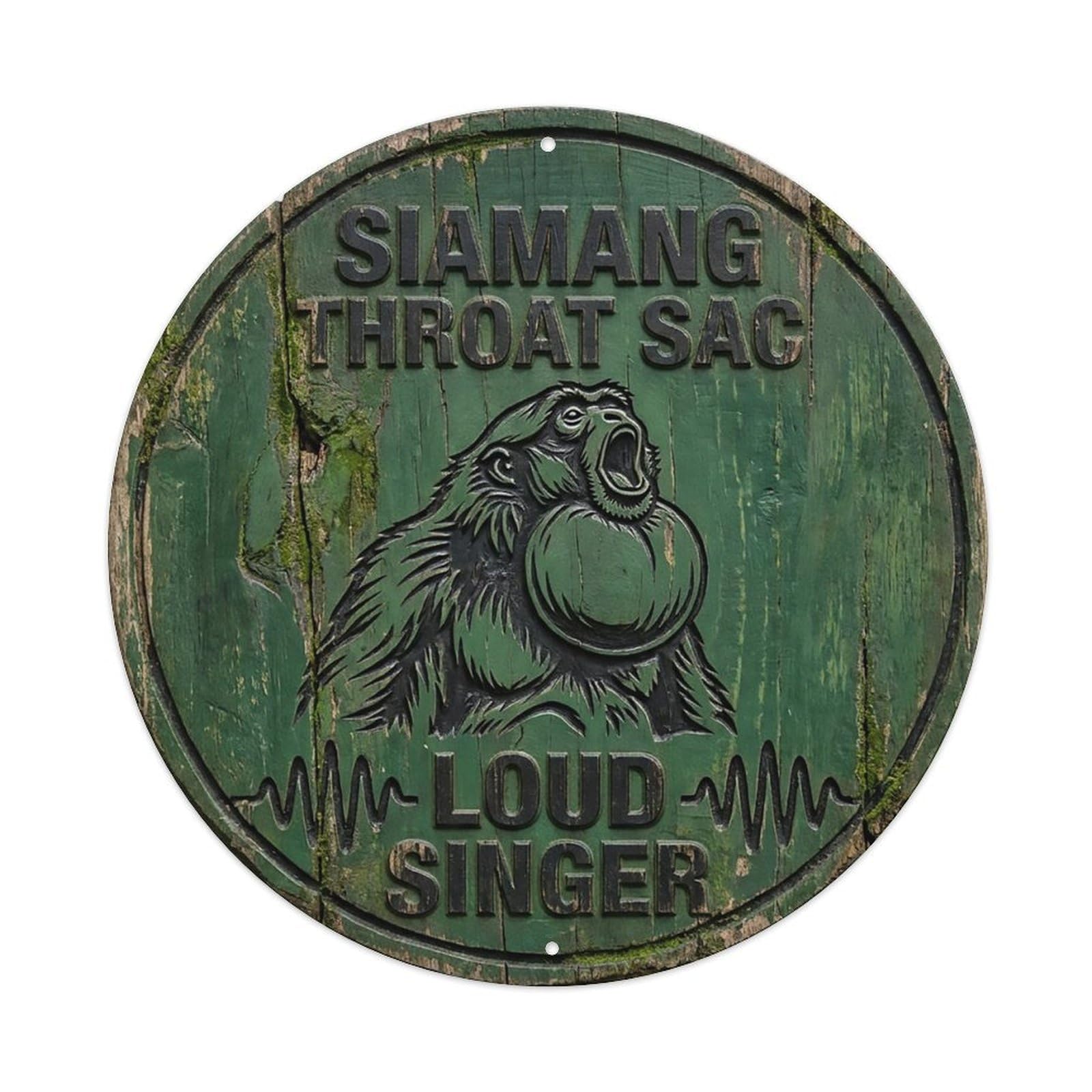 Cxhjca 8X8inch(20X20cm) Siamang Throat Sac Loud Singer Metal Tin Sign