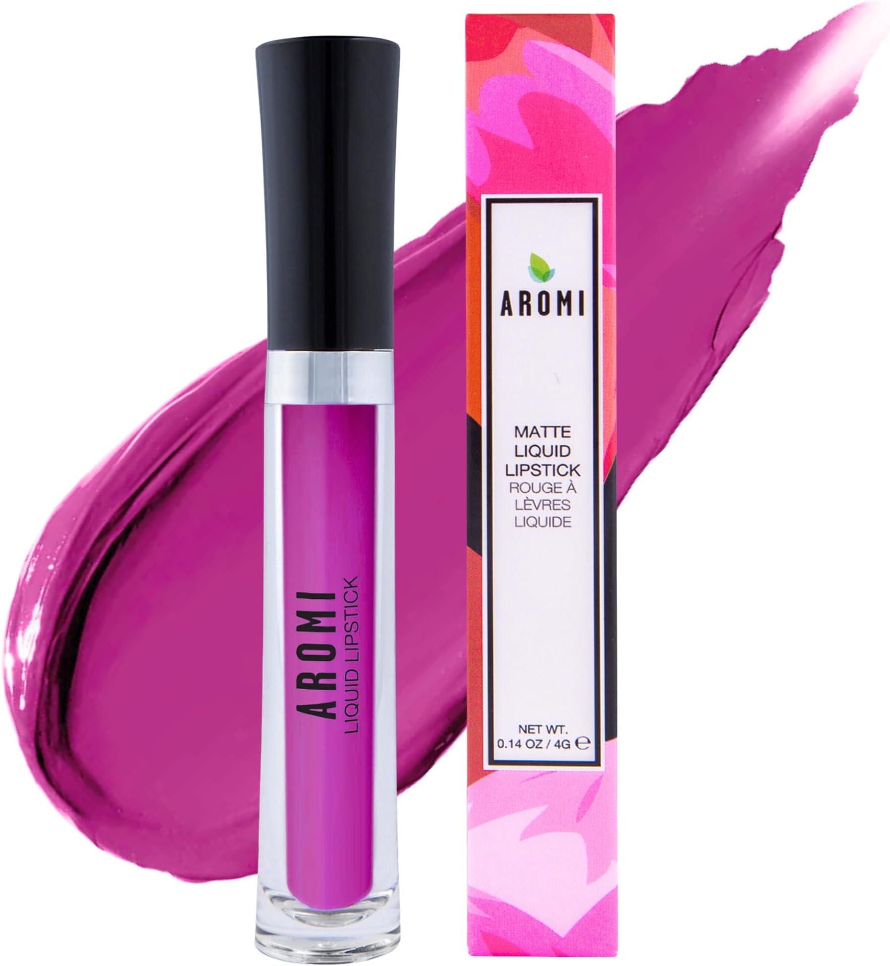 AromiFuchsia Matte Liquid Lipstick | Purple Magenta Lip Color, Vegan and Cruelty-free, Long lasting, Waterproof, Pink Raspberry (Forbidden Fuchsia)