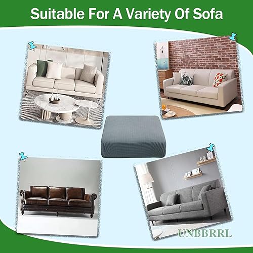 Miniatura 7 de Funda de cojín jacquard de alta elasticidad, resistente al agua, para proteger los muebles de mascotas, para niños, perros y gatos (color gris y