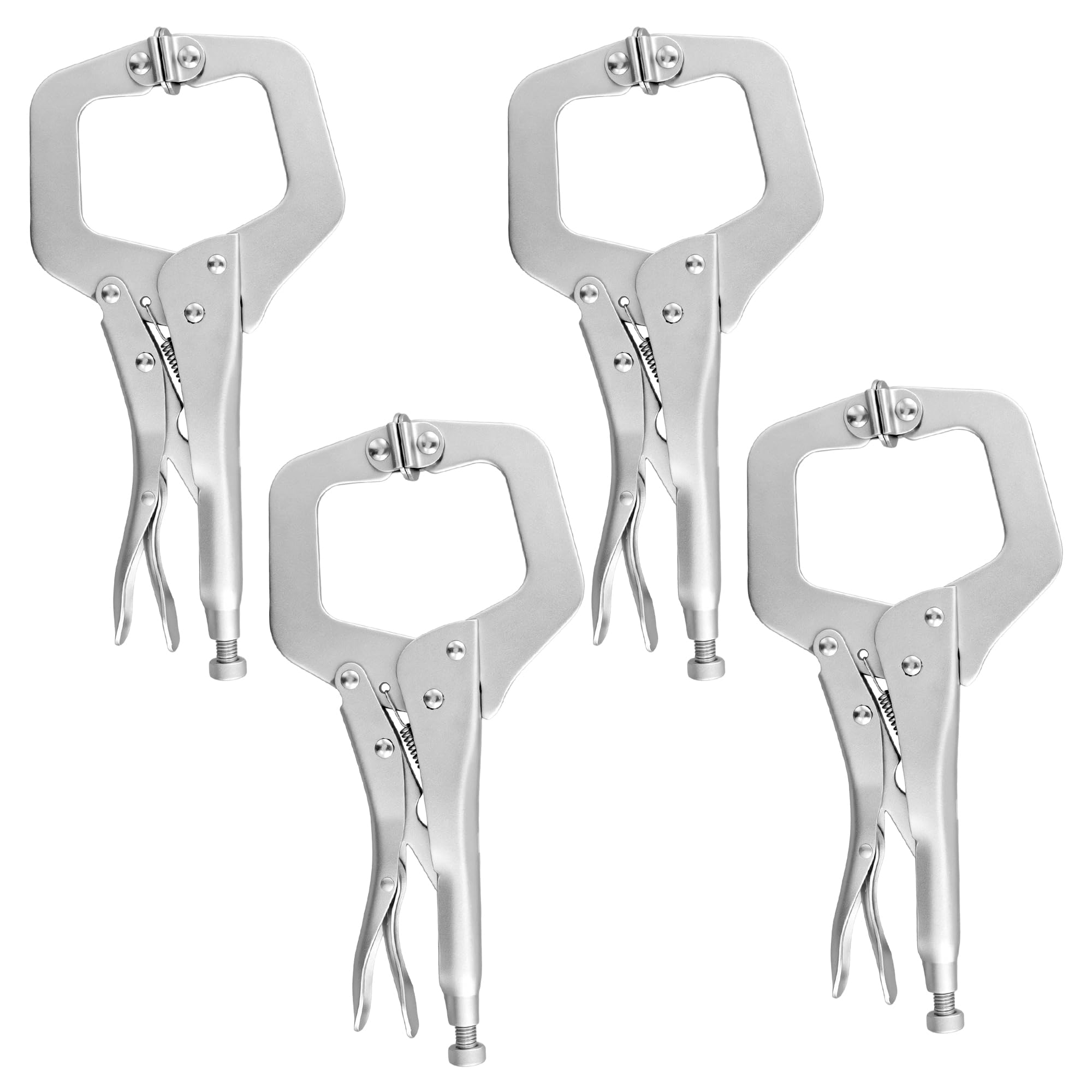 CHIHEUNG 4PCS Locking C Clamp, 6 Inch Metal Clamps, Carbon Steel Welding Clamps for Uneven Surfaces, DIY Crafts
