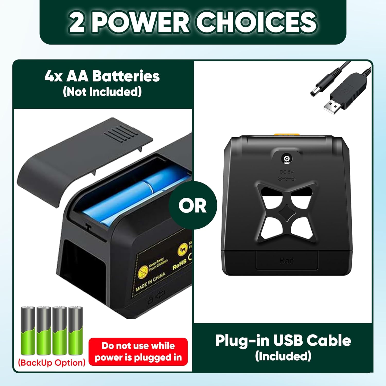 Upgraded Humane Electric Mouse Trap Zapper, Large Electric Rat Trap No Touch Solution, Reusable Rodent Control for Home with High Voltage Instant Kill for Mouse Rats Mice Squirrels Gopher etc