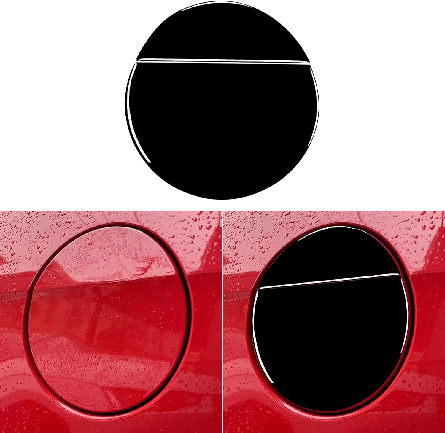 Glossy Bright Piano Black Car Fuel Tank Cap Gas Cap Switch Panel Anti-Scratch Cover Trim ​Sticker Compatible with Ford Mustang GT/Shelby 2009 2010 2011 2012 2013 2014 Auto Exterior Accessories