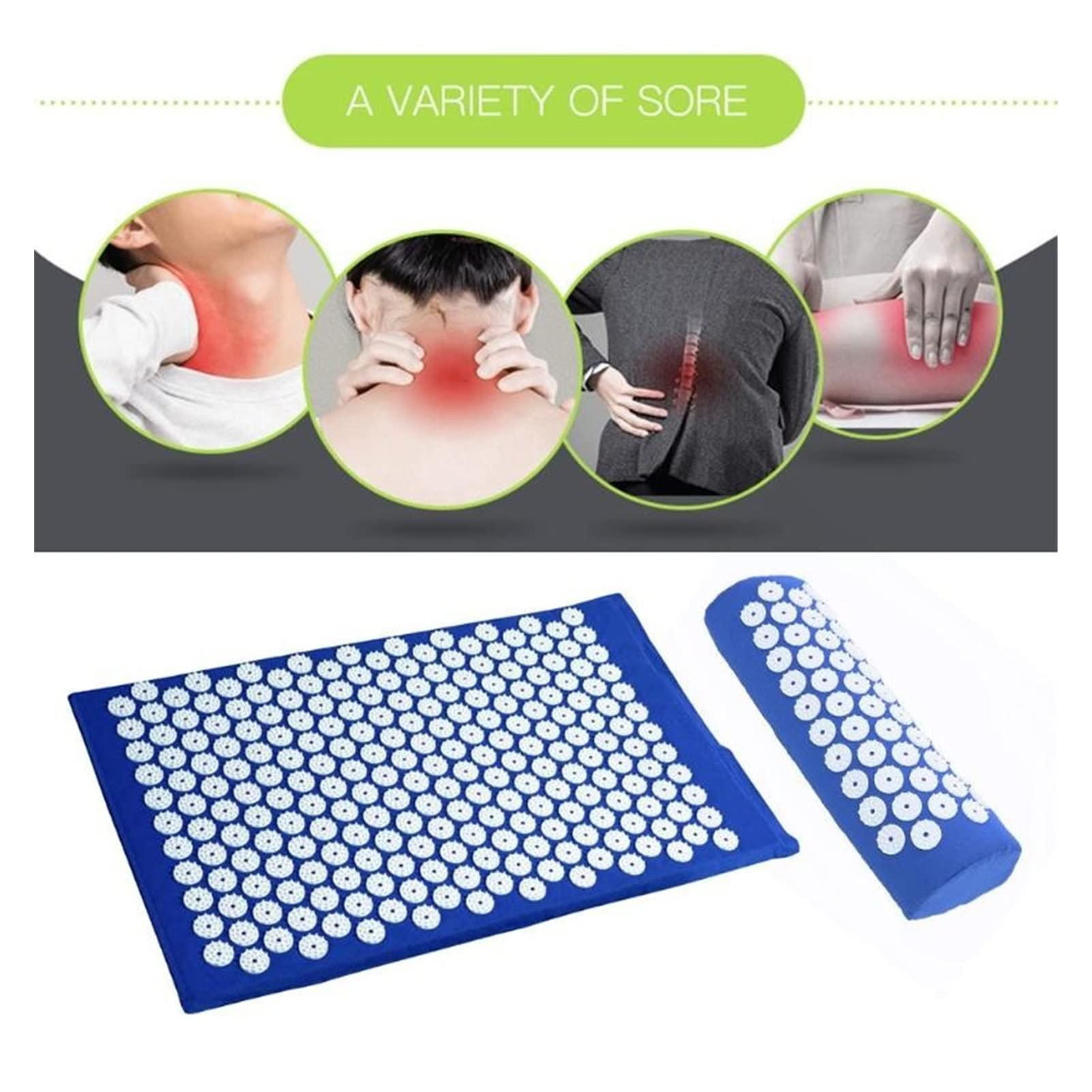 Massagekissen 6 Arten Massagerkissen Akupunktursätze Linderung Stress Rückenschmerzen Matte/Kissen Rose Spike Massage und Entspannung Massagekissen (Size : Blue)