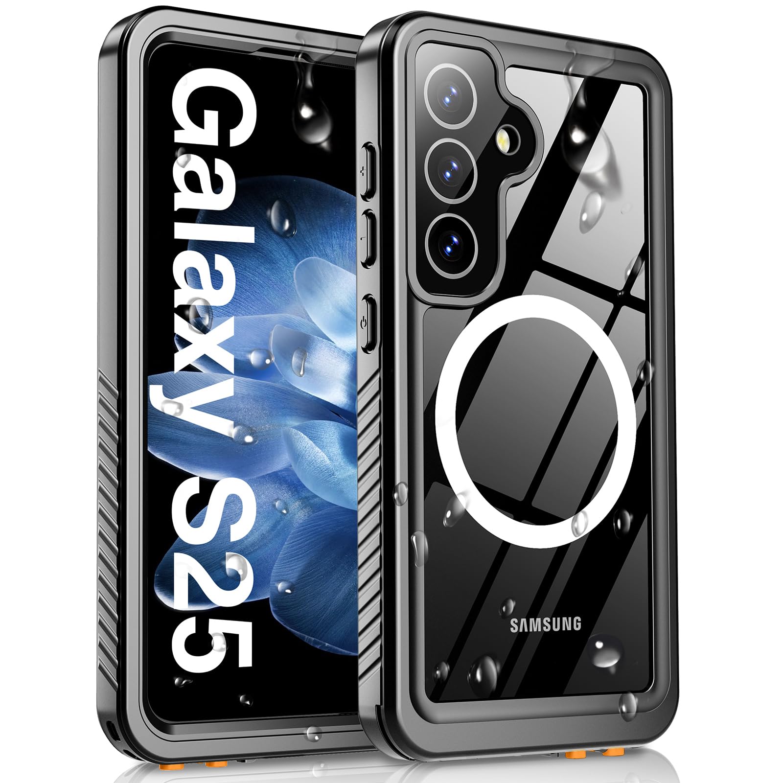 Oneagle for Samsung Galaxy S25 Case Waterproof [Fit for MagSafe], [Built-in Screen Protector & Lens Protector] [IP68 Underwater] 360° Full Body 12FT