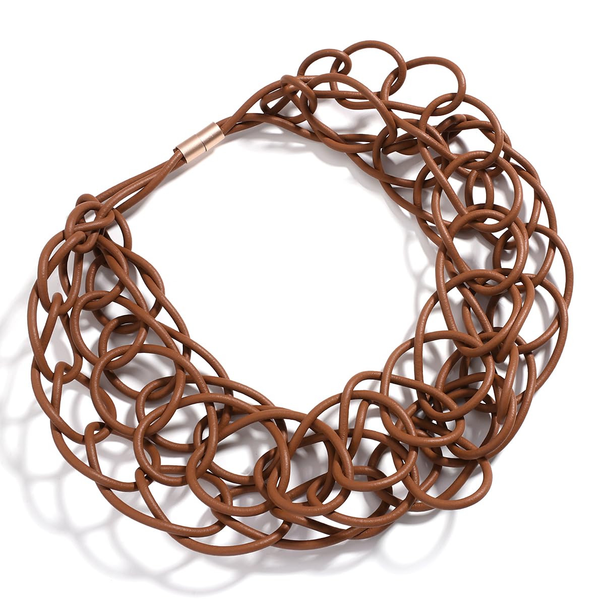 Collana Donna Ciondolo Catena Regalo Necklace Collane in Corda di Gomma Siliconica Marrone Colletto A Collo Corto di Tendenza per Donne Insolito Inverno