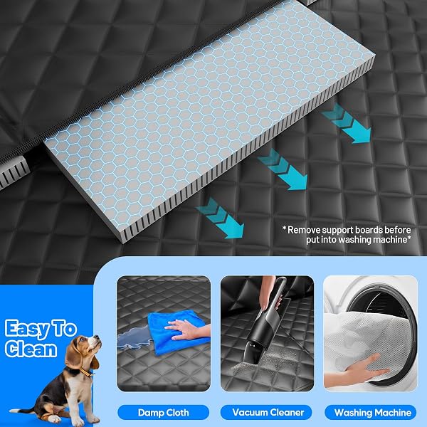 Funda Coche Perro, Impermeable, Antideslizante, Antiarañazos del dura Extensión del Asiento Asiento para Protector Coche Perros Asiento Trasero, Hamaca Viaje Mascotas para la Mayoría de Coches, SUV - 5