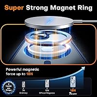 Vista 223 de TAURI Funda magnética 2 en 1 transparente para iPhone 14 Pro, compatible con Magsafe [no amarillenta] con protector de pantalla, protección de grado