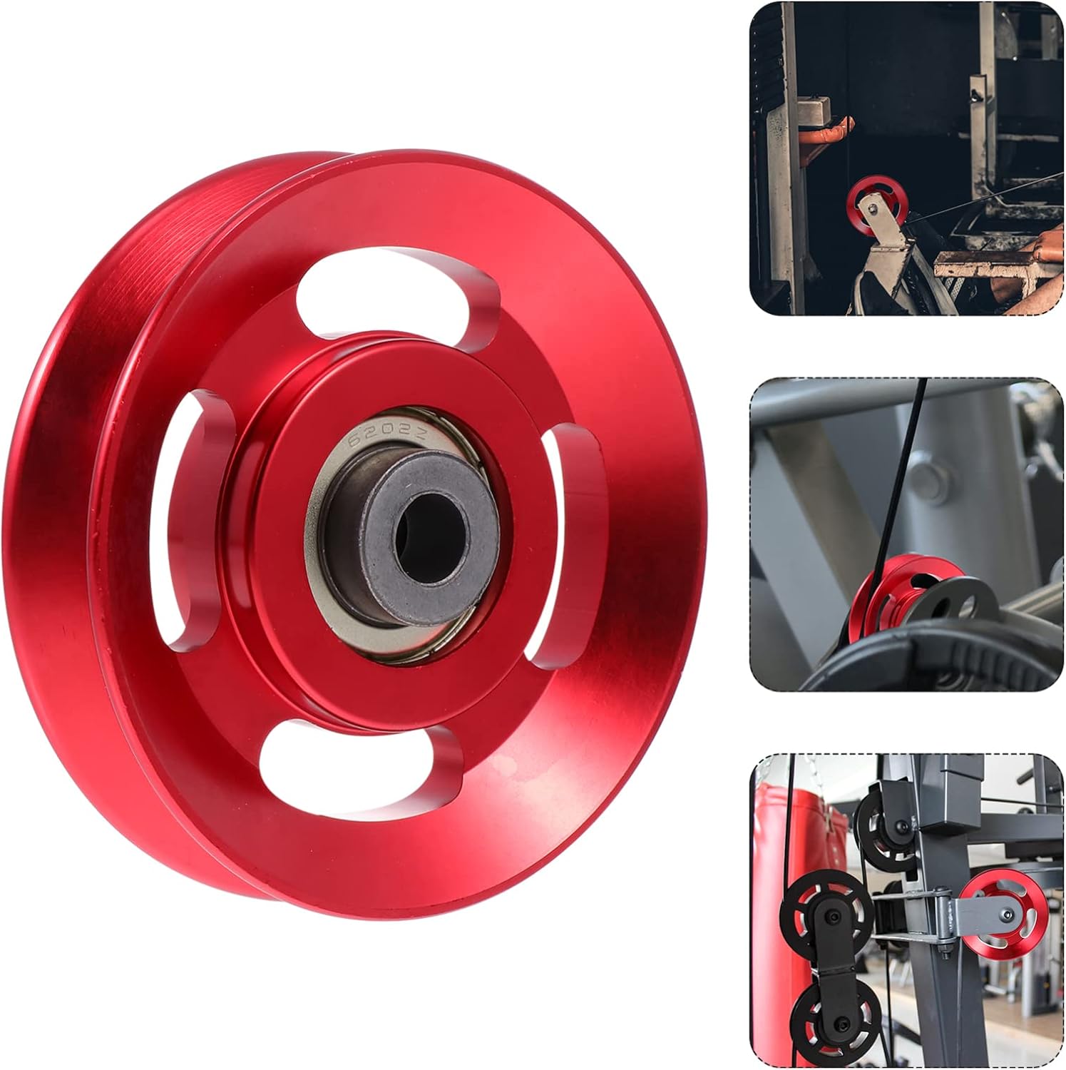BESPORTBLE 4 Pcs Pulley Fitness Parts Fitness Wheels Gym Equipment Gym Machines for Home Gym Pully Equipment for Tricep Rope Attachment Metal Brackets Lifting Sports Equipment Aluminum Alloy