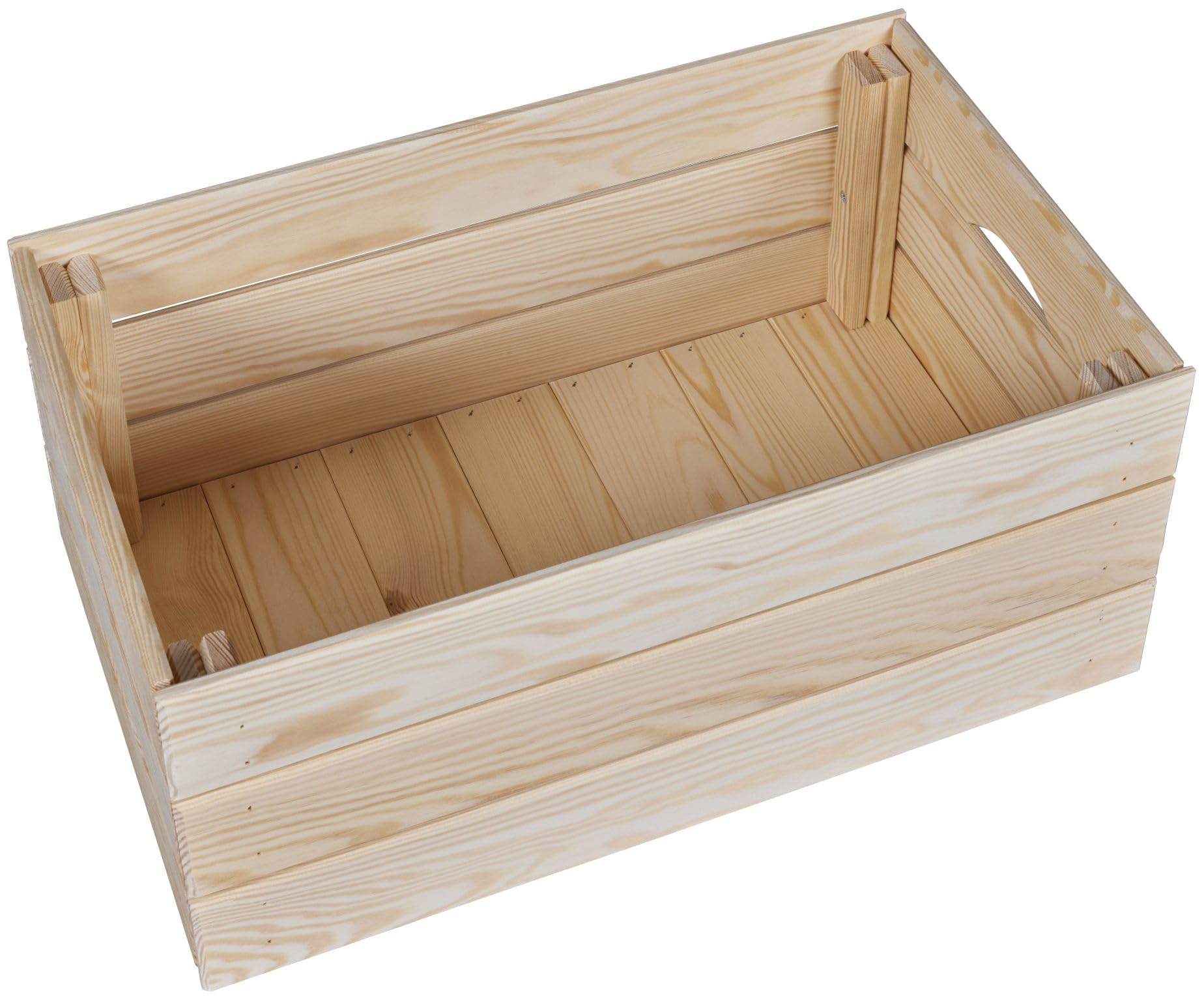 Holzkiste Aufbewahrungsbox stapelbar Thea L Kiefer natur 65 x 31,5 x 23 cm