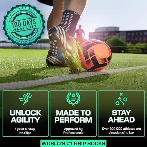 Miniatura 3 de LUX Sports Calcetines de Doble Agarre - Calcetines de Agarre para Fútbol para Hombres y Mujeres. Rendimiento y Comodidad GripArray