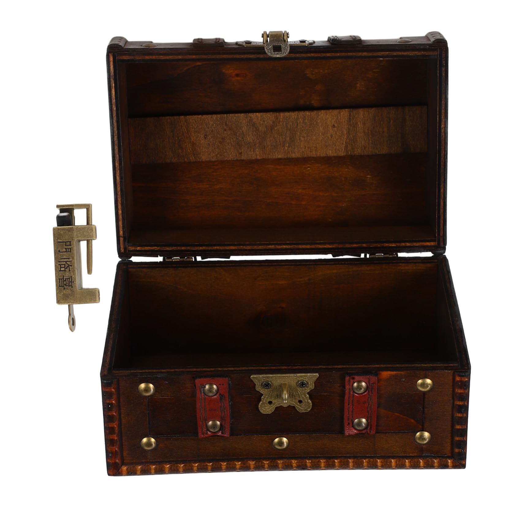Coffre trésor pirate bois boîte bijoux décorative vintage petit coffre