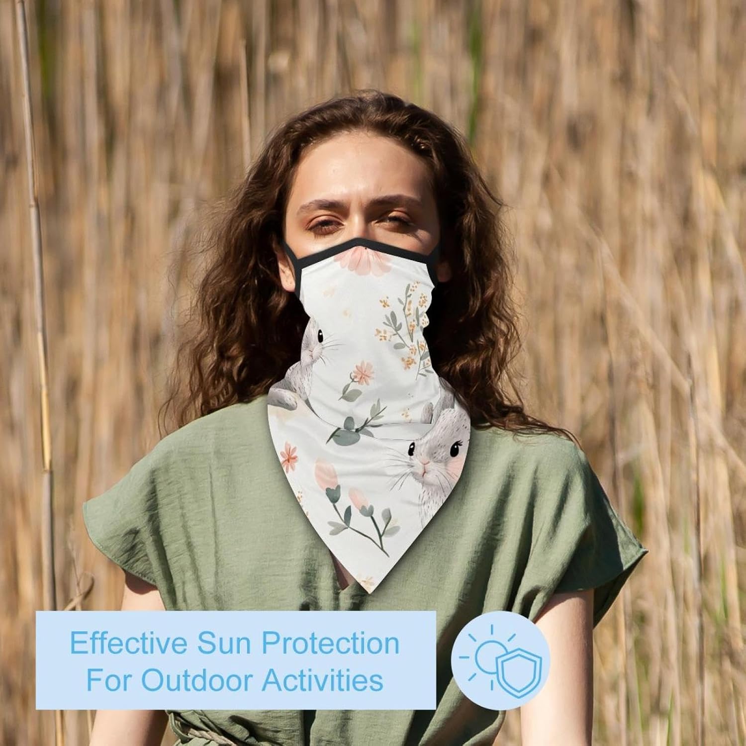 4 Pieces Spring Bunny (22) UV Protector Scarf, Summer Cooling Neck Gaiter for Men/Women