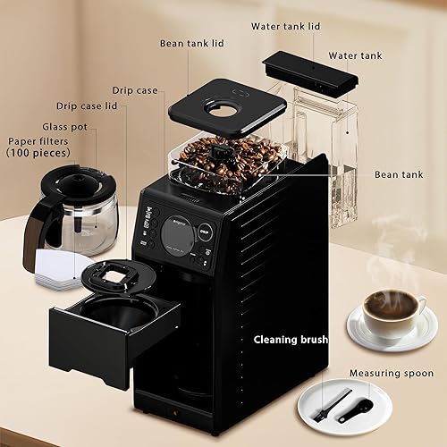 Miniatura 5 de Cafetera helada, cafetera caliente y fría con autolimpieza, cafetera de una sola porción para café molido, 4-5 tazas de café helado para el hogar,