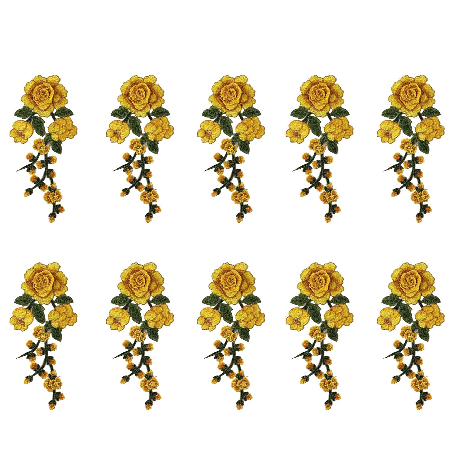 Whoasyst Artistic Florals Embroidered Patches for Fashion Sewing Projects Craft Supplies Washable Fabric Transfers