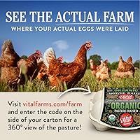 Vista 3 de Docena de huevos orgánicos Vital Farms. Huevos grandes, marrones con certificado