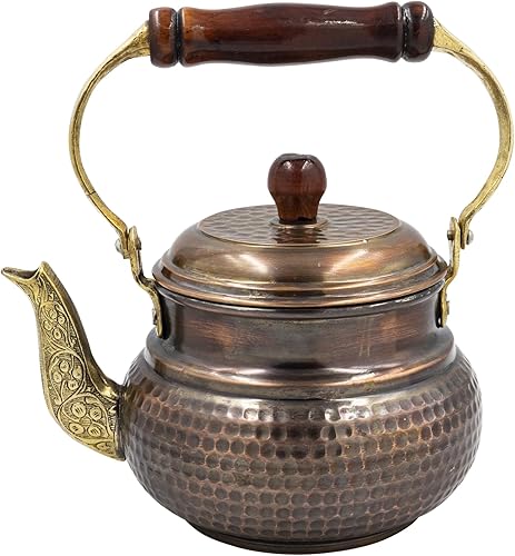 Tetera de cobre, tetera de cobre estilo italiano, tetera de cobre, hervidor de té vintage, hervidor de latón de cobre, hervidor de cobre hecho a