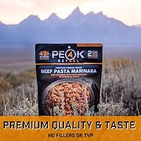 Vista 4 de Peak Refuel Pasta de Carne con Salsa Marinara 49g de Proteína 1040 Calorías Carne 100% Real Comida Premium Deshidratada al Vacío