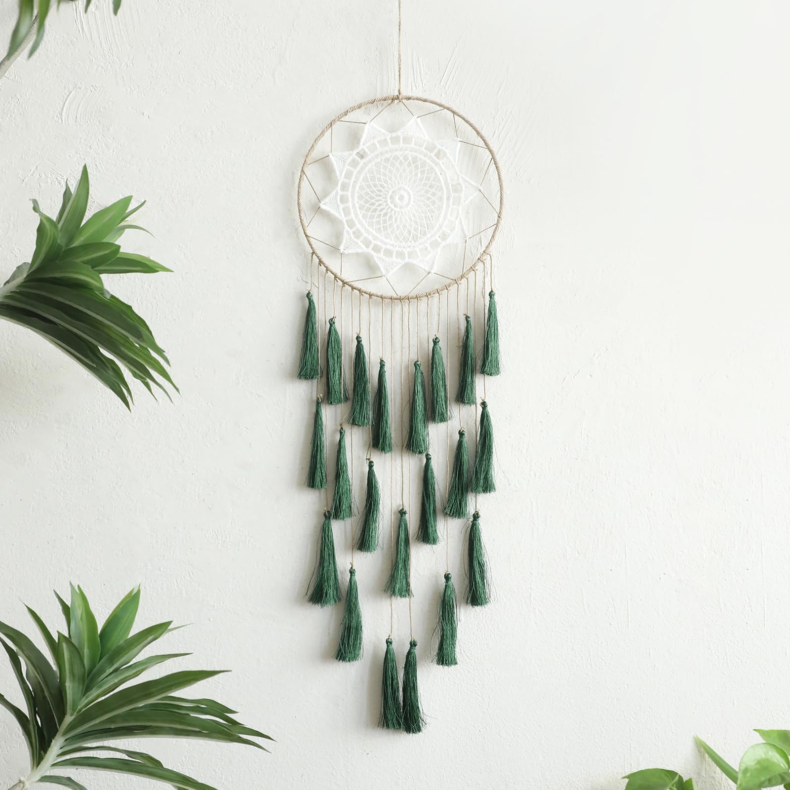 Artilady Macrame Dream Catchers for Bedroom - Tassel Wall Hanging Handmade Dreamcatchers Home Decor with Tassel Feather Ornament Craft Blessing Gift (