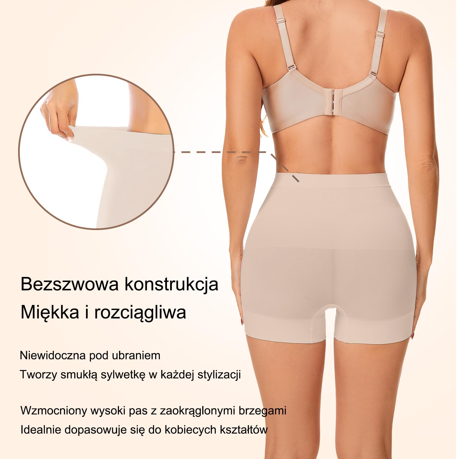 Damskie Majtki Modelująca Bokserki Bezszwowe Spodenki Pod Sukienkę | Lekko Wyszczuplająca, Przeciw Otarciom, Wysokim Stanem, Krótkie Legginsy, Oddychające, Dyskretne, Niewidoczne, Delikatne