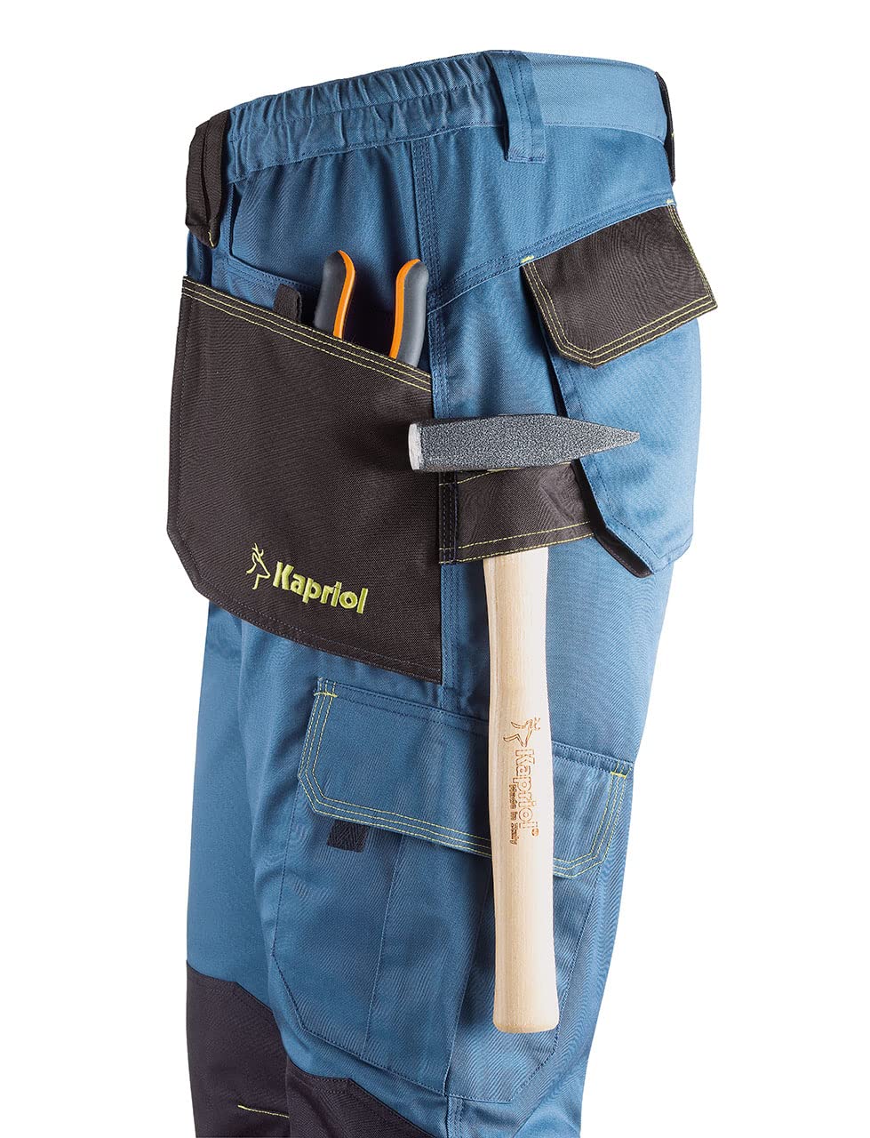 KAPRIOL Slick - Pantaloni da Lavoro robusti e Resistenti, vestibilità Regolare, Colore: Avio/Nero