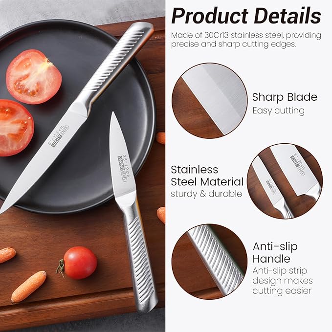 Set Cuchillos Cocina 9 Piezas Acero Inoxidable Base Acrílica miniatura 4