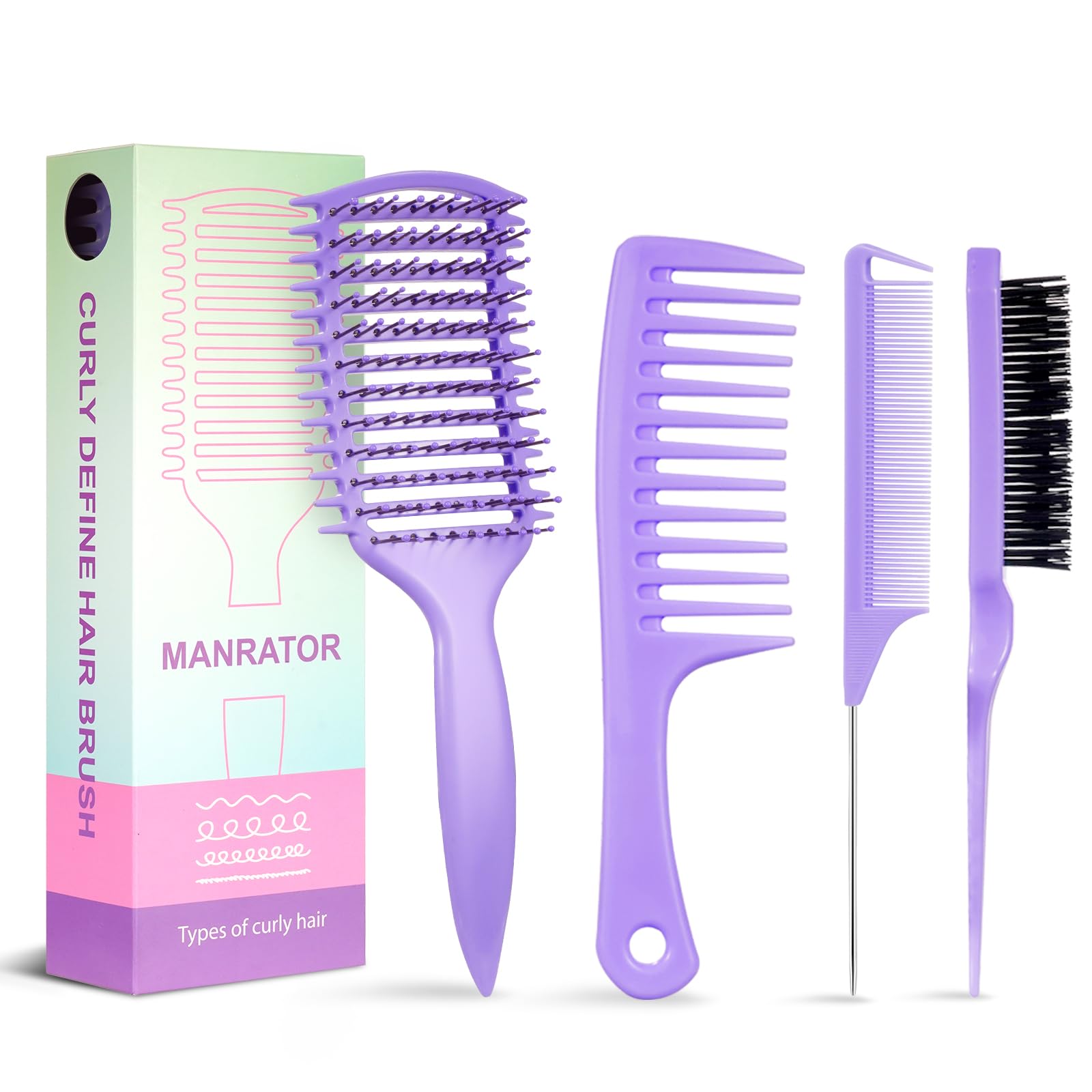 Curl Defining Brush, Vented Curly Hair Brush for Effortlessly Detangling Shaping and Defining Women's Men's Curls on All Wet or Dry Hair Types,