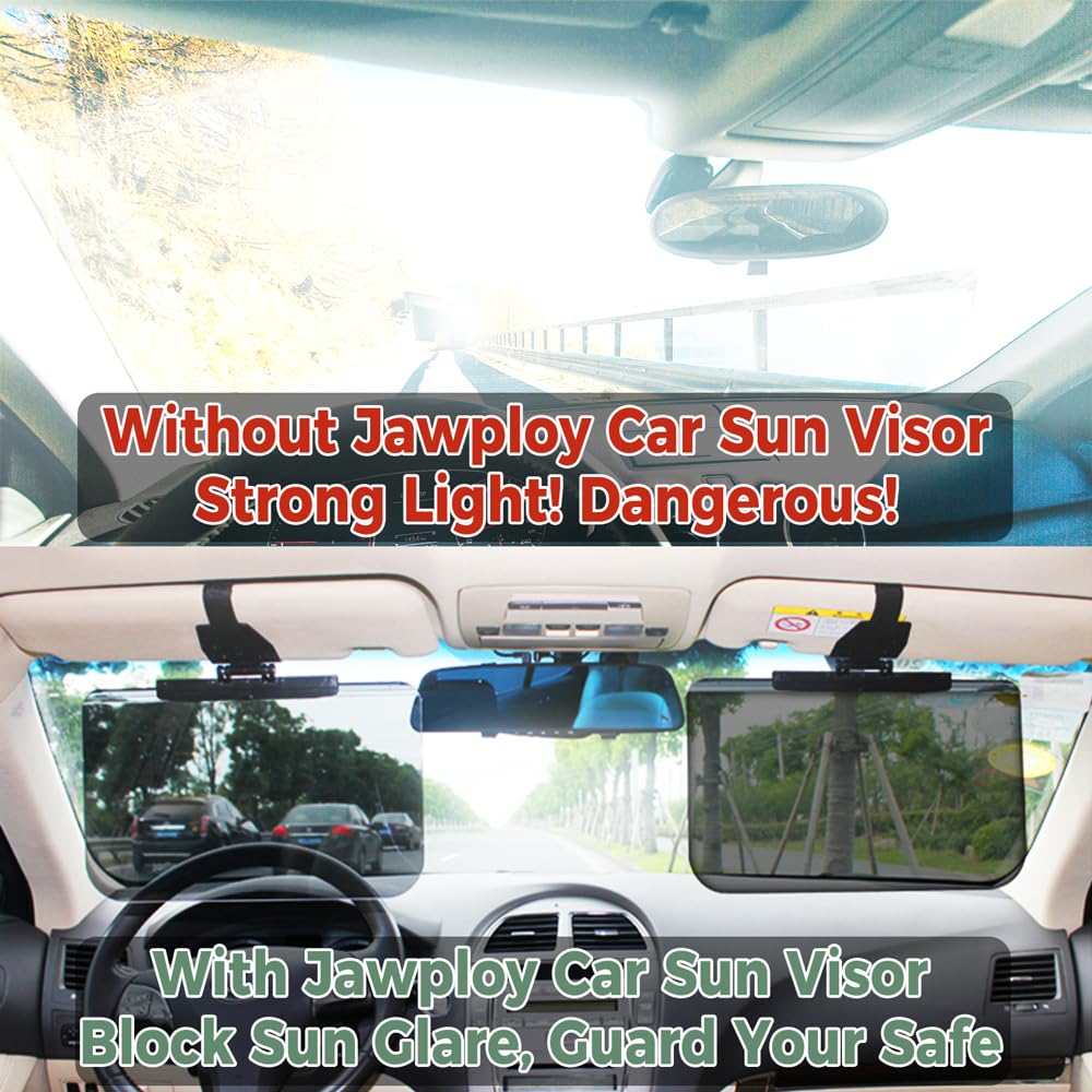Sun Visor Extender for Cars, Car Sun Visor, Universal Anti-Glare Polarized Car Sunshade Visor Extender, Big Size Adjustable Visor Extension for Safe Driving, UV400 Protect from Glare/UV Ray