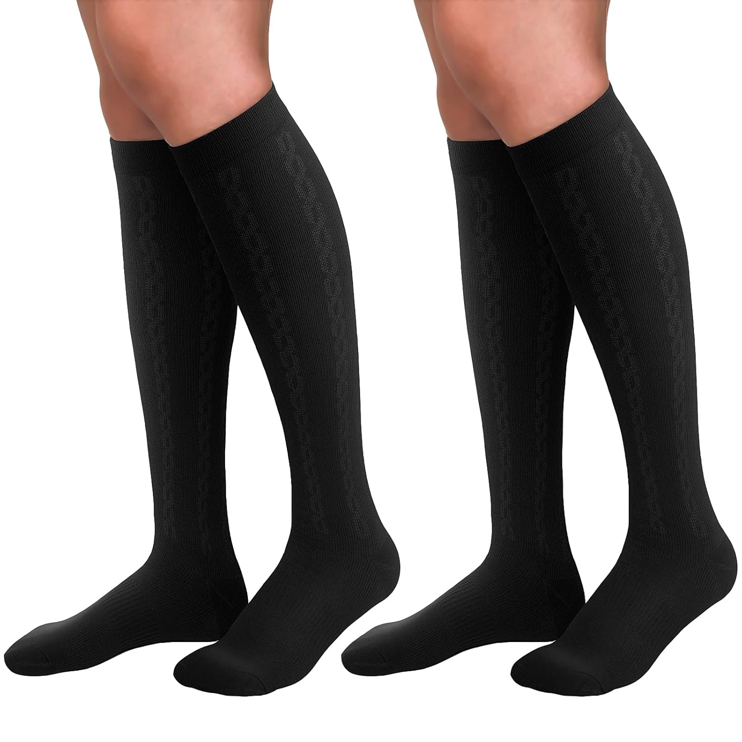 30-40mmHg Medical Graduated Compression Socks for Women Men Circulation-Compression Stockings-Knee High Socks for Support Hiking Running