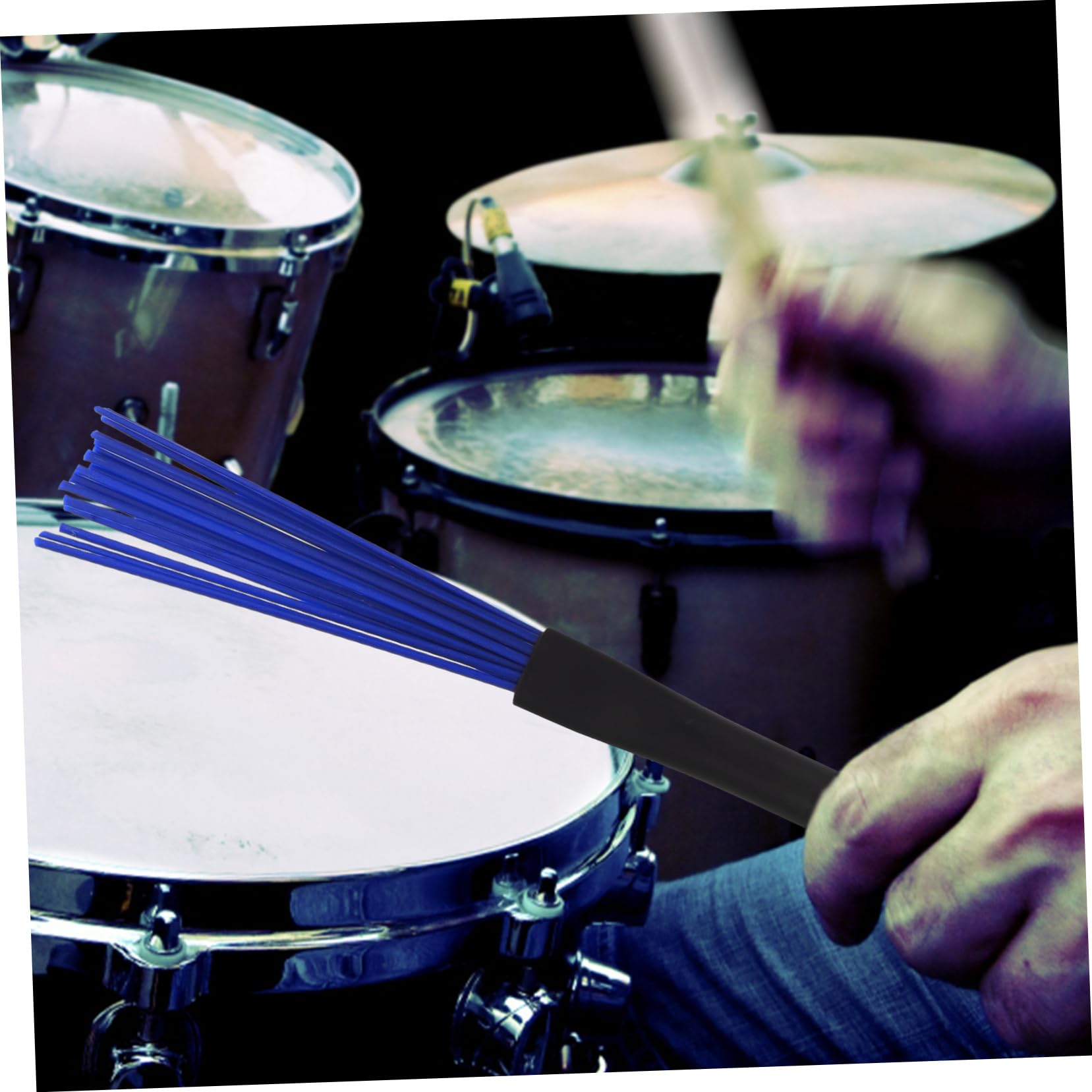 FAVOMOTO Nylon Wire Drum Brush Set for Jazz Drummers Universal Drum Set Brushes with Plastic Handle